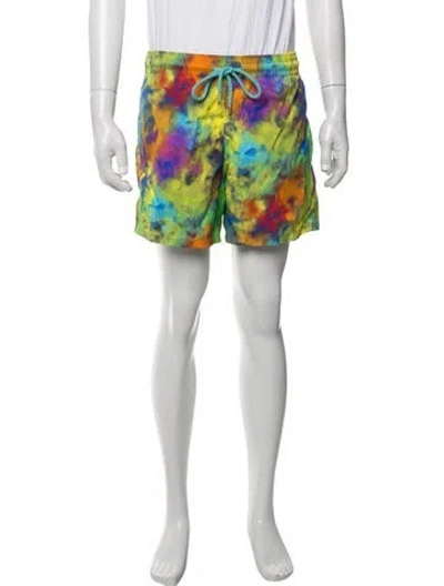 Pre-owned Vilebrequin Tie-dye Print Swim Trunks W/ Tags In Blue