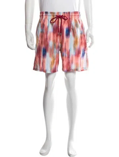 Pre-owned Vilebrequin Tie-dye Print Swim Trunks W/ Tags In Orange