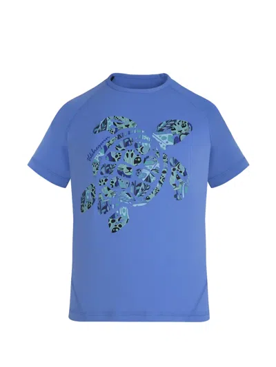 Vilebrequin Kids' Tigresa Turtle Raglan-sleeve T-shirt In Blue