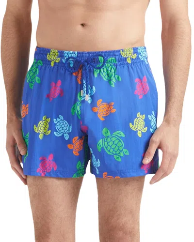 Vilebrequin Tortue Multicolores Stretch 4.5 Swim Trunks In Black