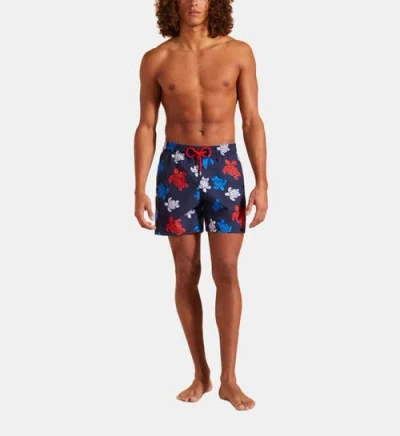Vilebrequin Tortues Multicolores Swim Trunks In Bleu Marine