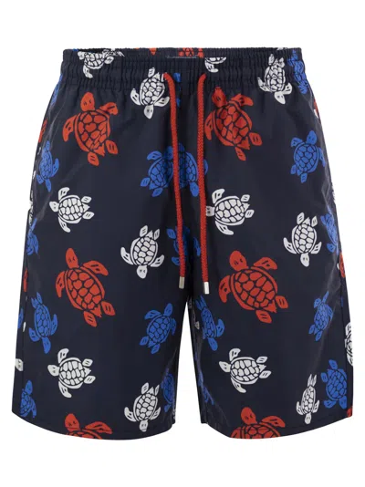 Vilebrequin Tortues Multicolores Swimming Shorts In Night Blue