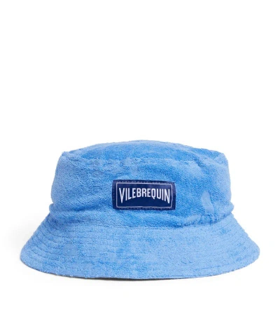 Vilebrequin Kids' Towelling Logo Bucket Hat In Blue