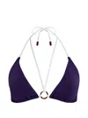 Vilebrequin Women Triangle Bikini Top Solid In Purple