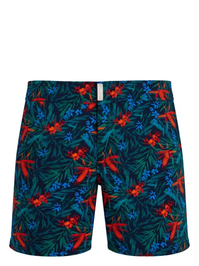 Vilebrequin Moorise Straight-leg Mid-length Printed Swim Shorts In Blue