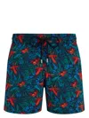Vilebrequin Tropical Flower Stretch Swim Trunks In Blue