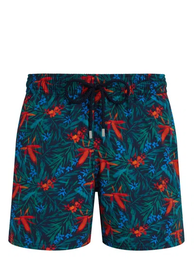 Vilebrequin Moorise Straight-leg Mid-length Printed Swim Shorts In Blue