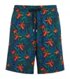 Vilebrequin Tropical Flower Stretch Swim Trunks In Navy
