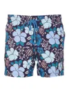 Vilebrequin Moorea Tropical Turtles Stretch Swim Trunks In Multicolour