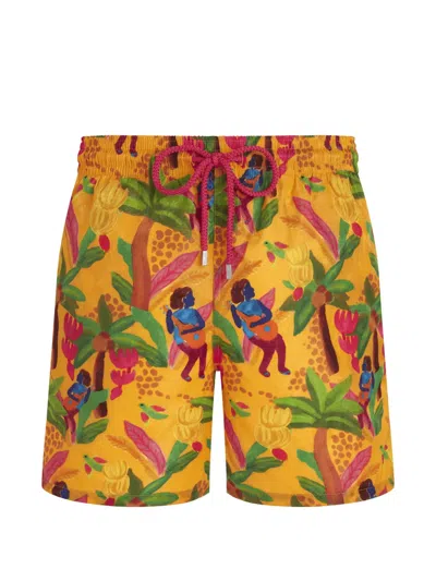 Vilebrequin Tropicalia Swim Shorts In Yellow