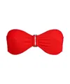 Vilebrequin Women's Vichy Waffle-knit Bandeau Bikini Top In Red