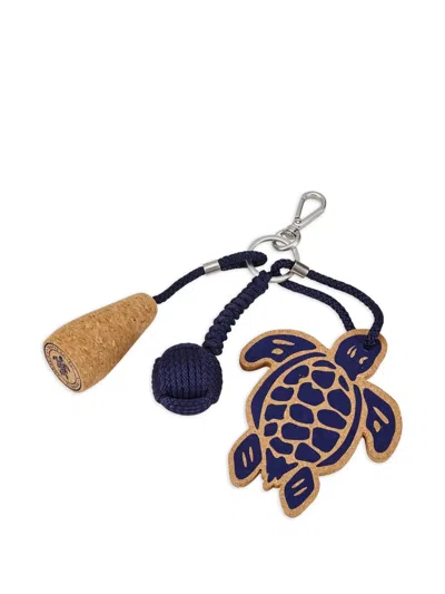 Vilebrequin Turtle Cork Keyring In Blue