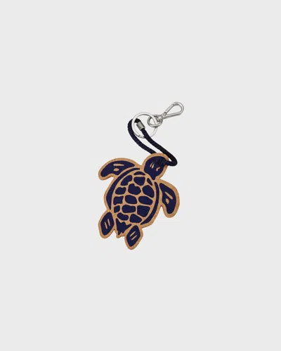 Vilebrequin Turtle Cork Keyring In Blue