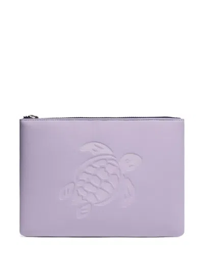 Vilebrequin Turtle Embossed Clutch In Purple