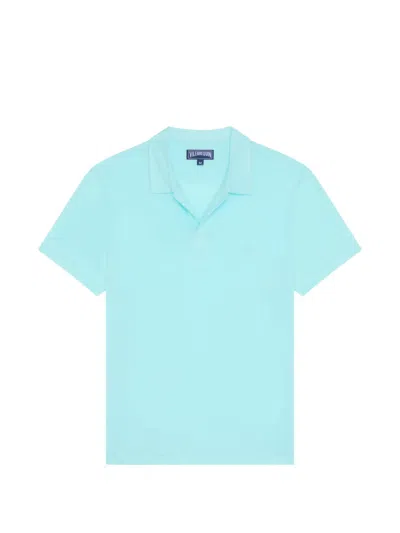Vilebrequin Men Linen Jersey Polo Shirt Solid In Blue