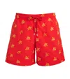 Vilebrequin Turtle Embroidered Mistral Swim Shorts In Red