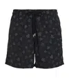 Vilebrequin Turtle Embroidered Mistral Swim Shorts In Black