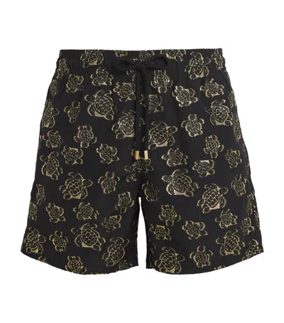 Vilebrequin Turtle Embroidered Moopea Swim Shorts In Black