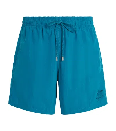 Vilebrequin Turtle Embroidered Moorea Swim Shorts In Blue
