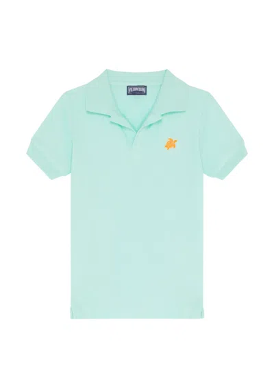 Vilebrequin Kids' Turtle-embroidered Polo Shirt In Blue