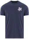 Vilebrequin Turtle Organic Cotton Embroidered T-shirt In Blue