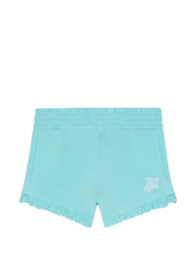 Vilebrequin Kids' Turtle-embroidered Terry Shorts In Green