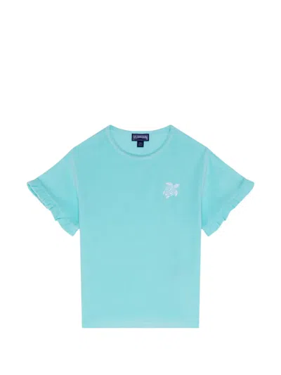 Vilebrequin Kids' Turtle-embroidered Terry T-shirt In Blue