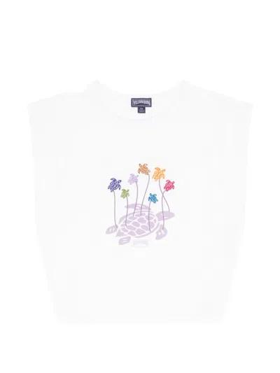 Vilebrequin Kids' Turtle-embroidered Top In White