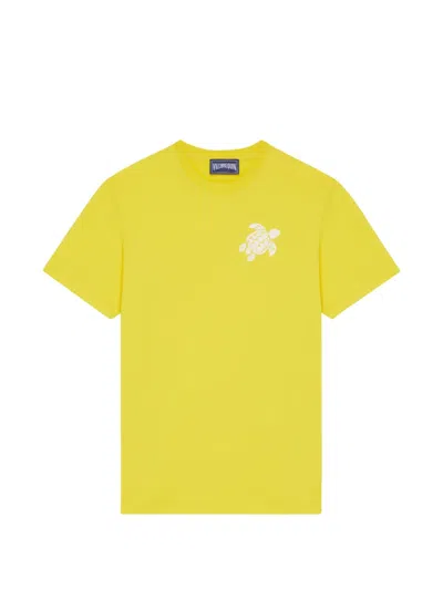 Vilebrequin Turtle-embroidery Crew-neck T-shirt In Yellow