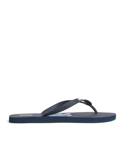Vilebrequin Turtle Flip Flops In Blue