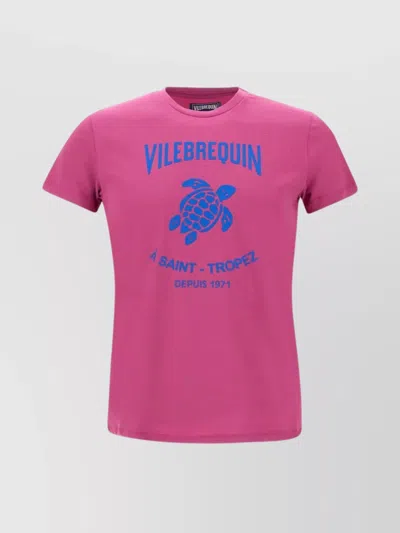Vilebrequin Turtle Graphic Cotton T-shirt In Fuchsia