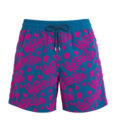 VILEBREQUIN TURTLE LOGO PRINT MOOREA SWIM SHORTS