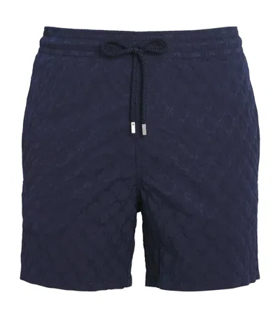 Vilebrequin Turtle Monogram Moopea Swim Shorts In Navy