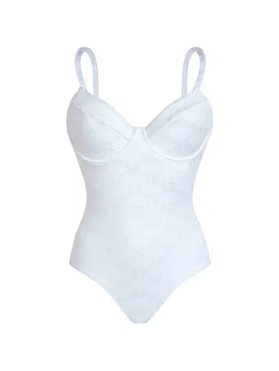 Vilebrequin Turtle Monogram Underwire Swimsuit In White