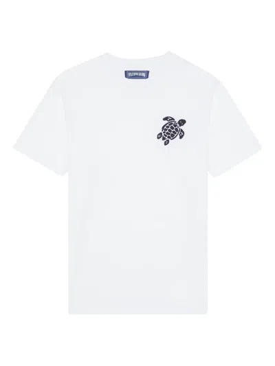 Vilebrequin Turtle Organic Cotton Embroidered T-shirt In White