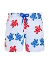 Vilebrequin Boys' Jim Jim Multi Color Turtle Swim Trunks - Little Kid, Big Kid In White