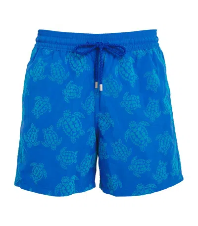 Vilebrequin Turtle Print Moorea Swim Shorts In Blue