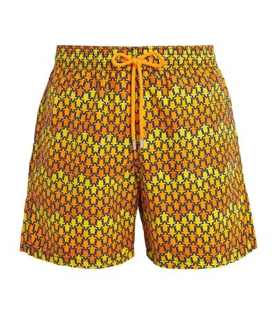 Vilebrequin Turtle Print Moorea Swim Shorts In Orange
