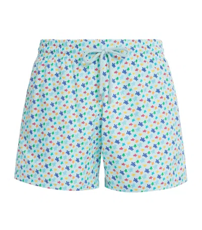 Vilebrequin Moorise Straight-leg Mid-length Printed Swim Shorts In Blue