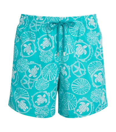 Vilebrequin Mens Vert Disco Moorea Printed Swim Shorts Xxl In Multi