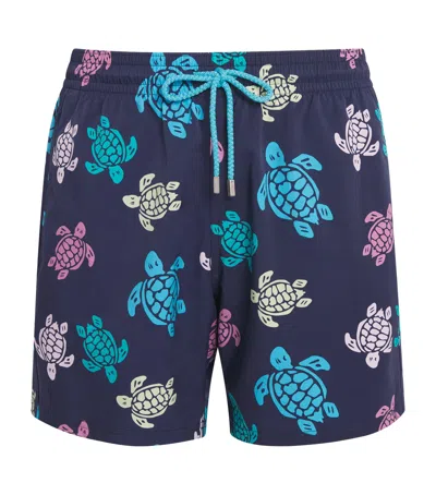 Vilebrequin Turtle Print Moorise Swim Shorts In Blue