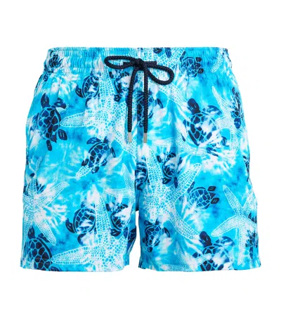 Vilebrequin Turtle Print Moorise Swim Shorts In Blue