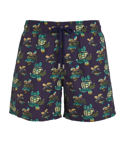 Vilebrequin Turtle Print Moorise Swim Shorts In Blue