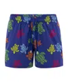 Vilebrequin Tortues Multicolor Elasticized Men`s Swim Shorts In Blue