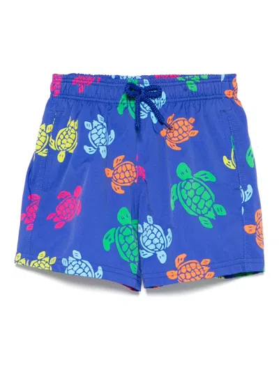 Vilebrequin Kids' Turtle-print Swim Shorts In Blue
