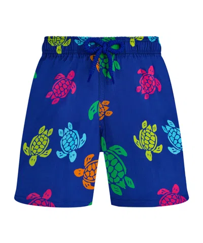 Vilebrequin Kids' Turtle-print Swim Shorts In Blue