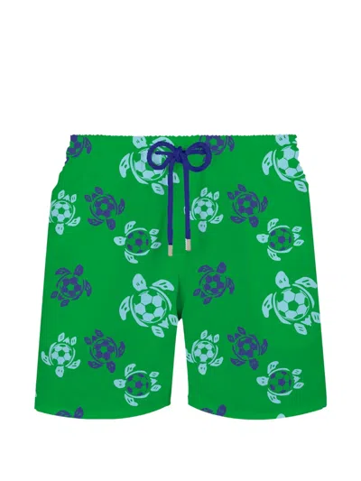 Vilebrequin Turtle-print Swim Shorts In Green