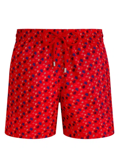 Vilebrequin Turtle-print Swim Shorts In Red