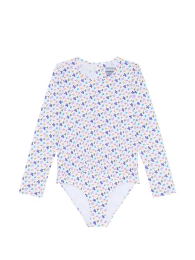Vilebrequin Kids' Turtle Print Swimsuit In White