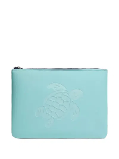 Vilebrequin Turtle Zip Clutch In Blue